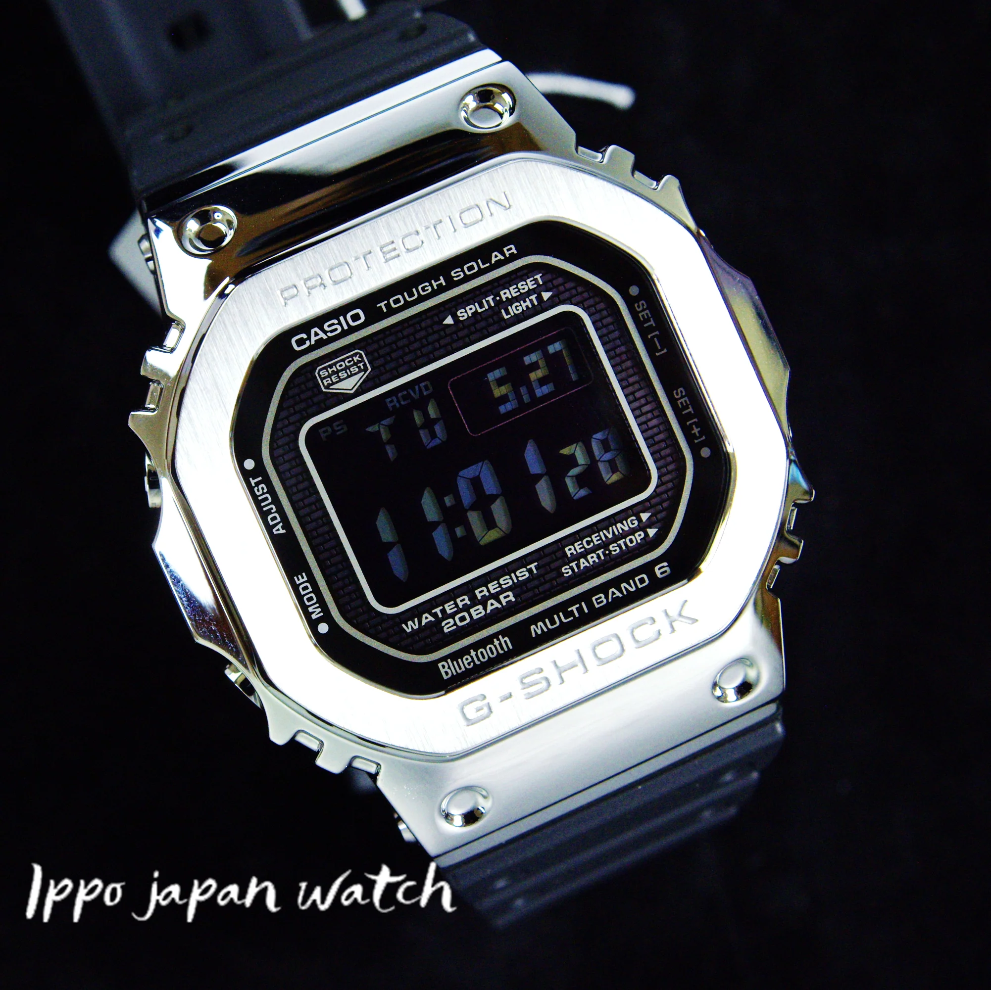 Casio GMW-B5000-1JF Full Metal Case Bluetooth Compatible Solar Radio Watch with Resin Band - Image 2