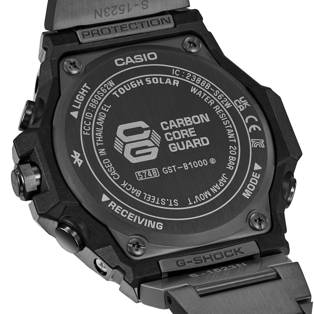 CASIO GST-B1000BD-1AJF Bluetooth Solar Powered G-SHOCK G-STEEL Sleek Style Black IP Model Tough and Stylish Design - Image 5