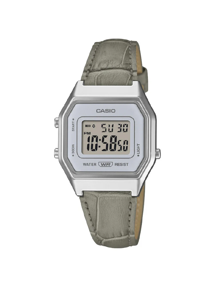 CASIO LA680WEL-8A2JF Classic Digital Watch Slim Design LED Backlight Water Resistant Stylish Gray Finish