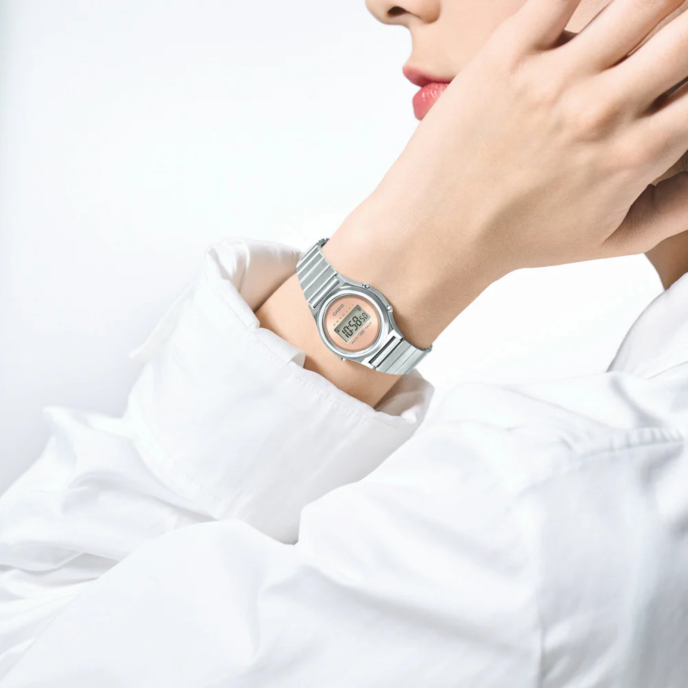 CASIO LA700WE-4AJF Classic Small Round Case Silver Pink Stylish Design Water Resistant Quartz Movement - Image 2
