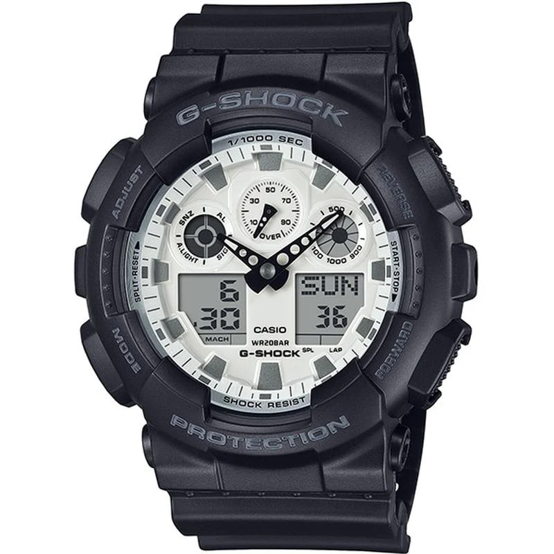 Casio Men's G-SHOCK Black and Brilliant White Series GA-100WD-1AJF