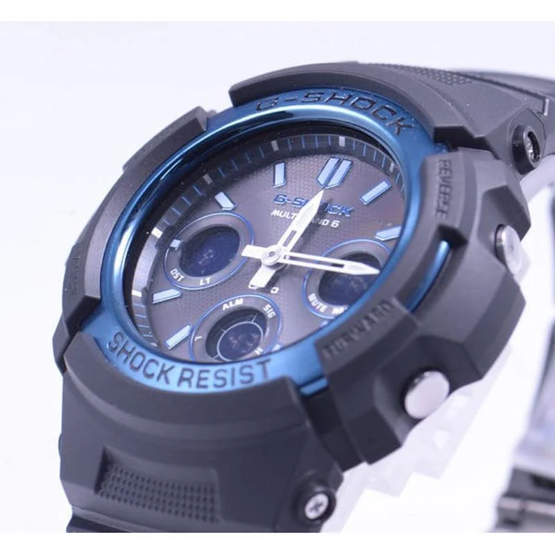 Casio Men's G-Shock Black/Blue AWG-M100BC-2AJF - Image 2