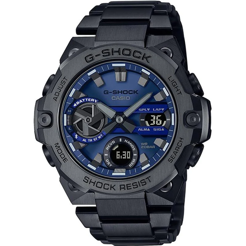 Casio Men's G-SHOCK Solar Watch, Bluetooth Compatible, G-STEEL Small Model, Men's Metal Band GST-B400BD-1A2JF
