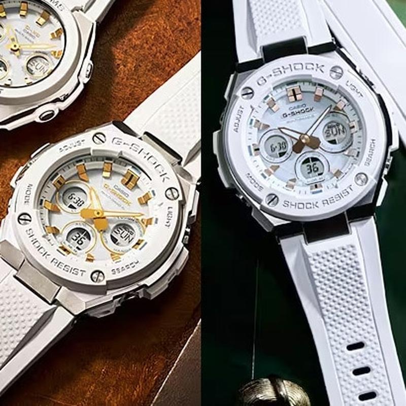 Casio Men's G-STEEL MID Solar Radio Watch Snow White GST-W300-7AJF - Image 2