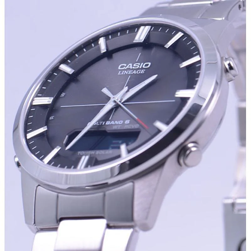 Casio Men's LINEAGE Solar Radio Watch with 3-Hand Combination, Stainless Steel Band, and Sapphire Glass LCW-M170D-1AJF - Image 2