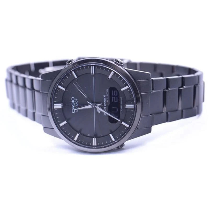 Casio Men's LINEAGE Solar Radio Watch with 3H Combo Stainless Steel Band, Black IP Sapphire LCW-M170DB-1AJF - Image 3