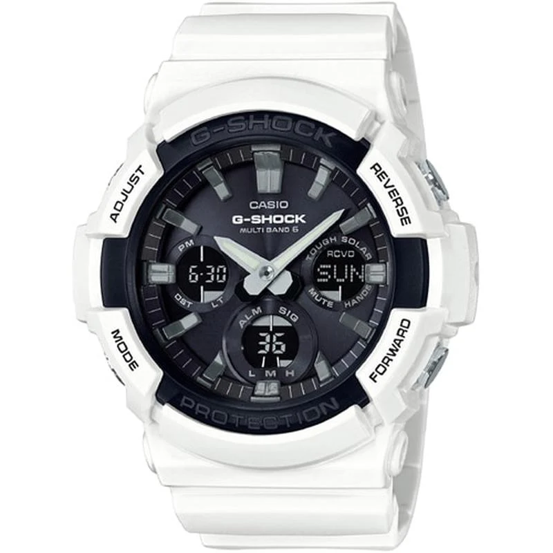 Casio Men's Solar Radio White/Black GAW-100B-7AJF