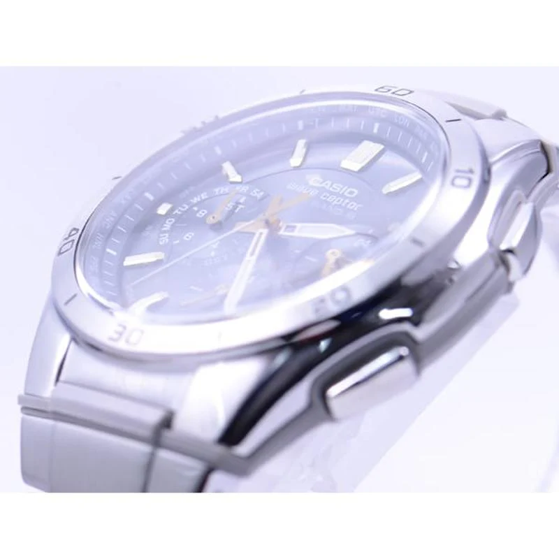 Casio Men's Wave Ceptor Solar Radio Watch Multi Band 6 Chronograph Metal Band WVQ-M410DE-1A3JF - Image 2