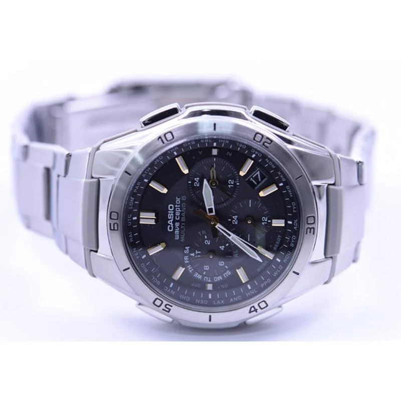 Casio Men's Wave Ceptor Solar Radio Watch Multi Band 6 Chronograph Metal Band WVQ-M410DE-1A3JF - Image 3