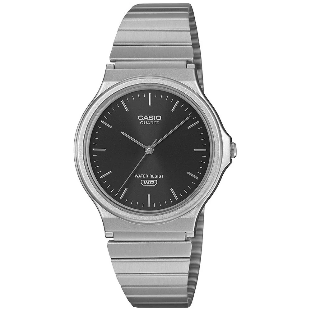 CASIO MQ-24DA-1AJF Stylish Silver Black Metal Band Water Resistant Quartz Watch Classic Design Lightweight Comfort