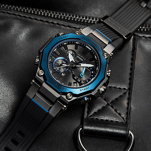 CASIO MT-G B2000B-1A2JF Bluetooth Solar Atomic Watch Carbon Monocoque Case Black Blue Stylish and Durable Design - Image 2