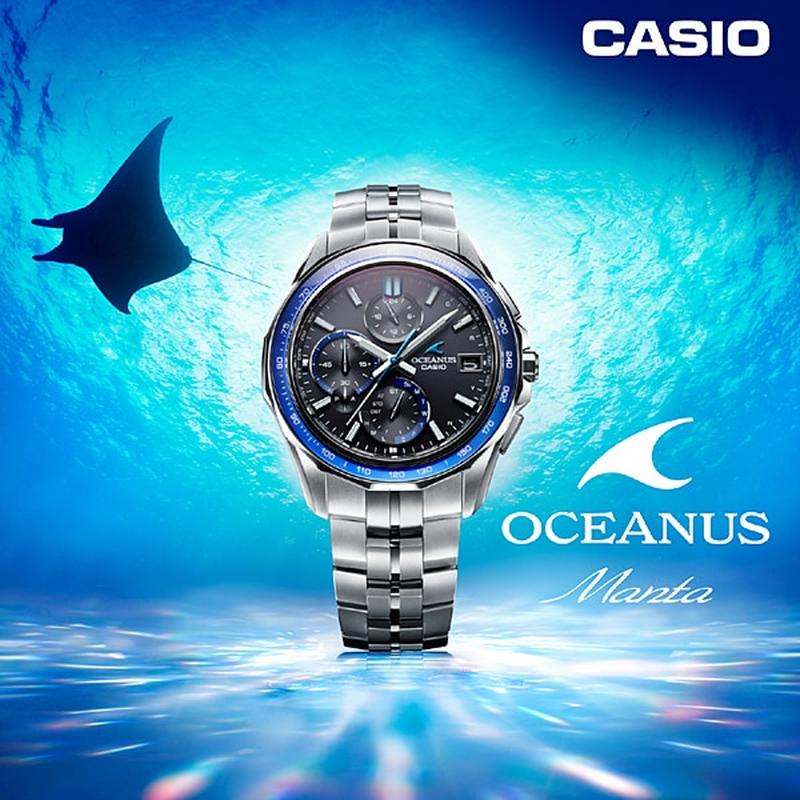 Casio Men's OCEANUS Manta Solar Radio Watch with Metal Band OCW-S7000B-2AJF - Image 4