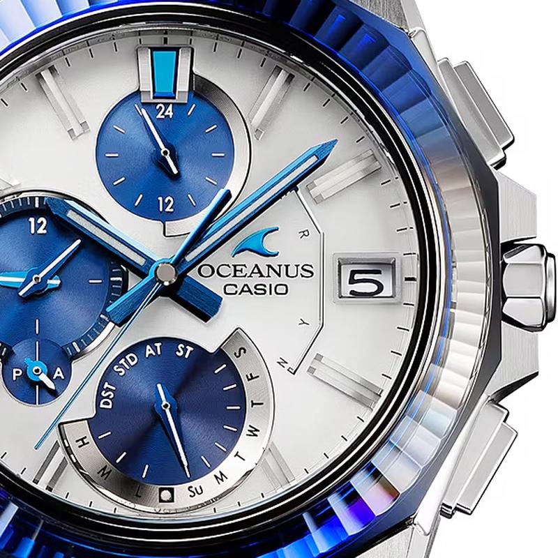 Casio Men's OCEANUS Manta Platinum Blue OCW-S6000PB-7AJR Watch - Image 4