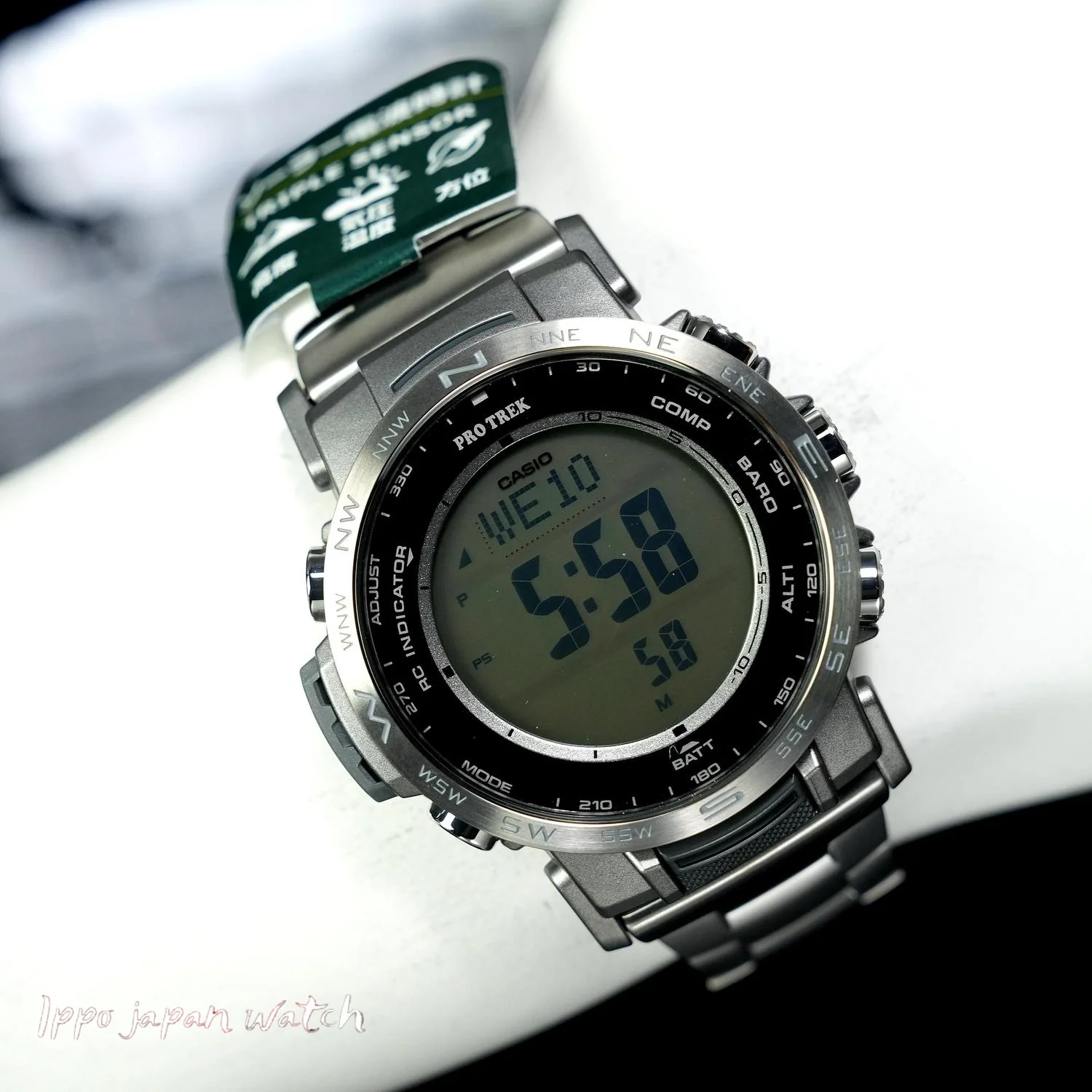 Casio Men's PRO TREK PRW-35 Solar Powered LCD DIG Titanium Band Watch PRW-35TLD-7JF - Image 4