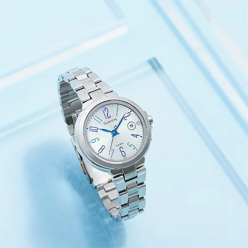 Casio SHEEN Women's Radio Controlled Model with Metal Band Silver x Blue SHW-5100D-7AJF - Image 4