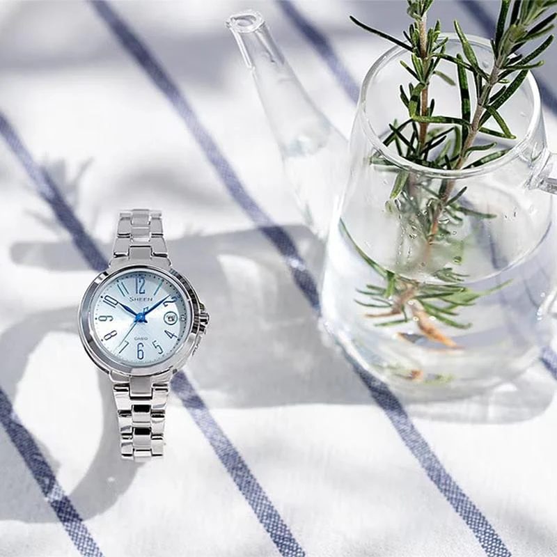 Casio SHEEN Women's Radio Controlled Model with Metal Band Silver x Blue SHW-5100D-7AJF - Image 5