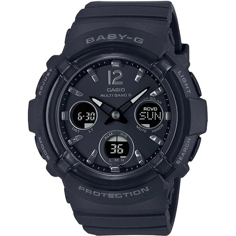 Casio Women's BABY-G Solar Radio Watch 10 ATM Water Resistant Rubber Band BGA-2800-1AJF