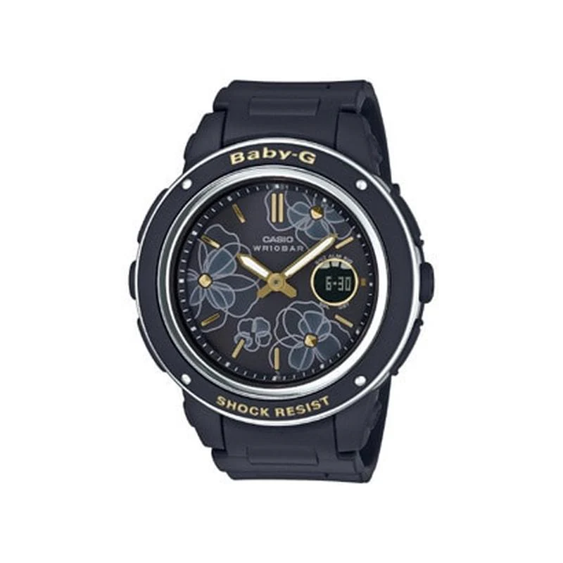 Casio Women's Elegant Flowers Floral Dial Series Black BGA-150FL-1AJF
