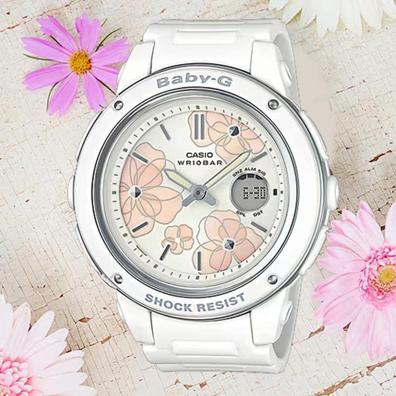 Casio Women's Elegant Flowers Floral Dial Series White BGA-150FL-7AJF - Image 3