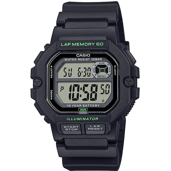 CASIO WS1400H1AJF CASIO Collection Runner's Model Black WS-1400H-1AJF - Durable Sports Watch with Stopwatch and Water Resistance