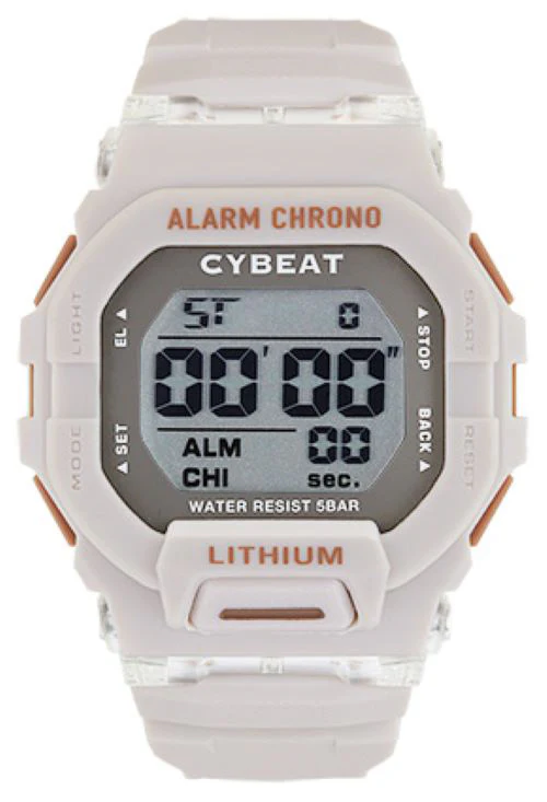 CD2C0010-BE E CYBEAT Digital Watch 5ATM Water Resistant Beige Stylish Design Durable Build