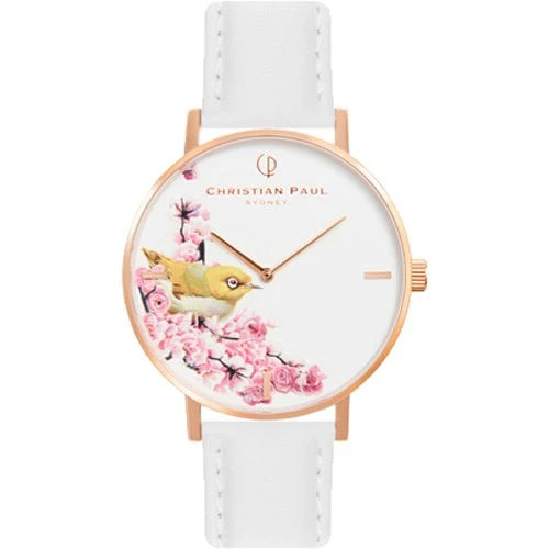 Christian Paul GFL03WHSPG 35mm Elegant Design 2-Year Warranty Stainless Steel Case Water Resistant
