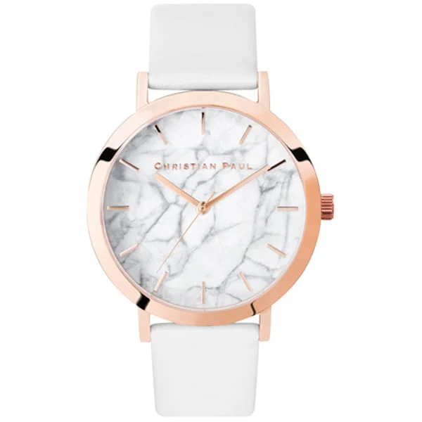 Christian Paul M002WHPG Marble Collection 43mm Genuine Leather Strap Water Resistant Elegant Design 2-Year Warranty - Image 3