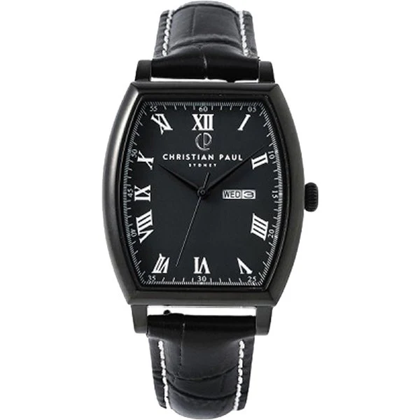 Christian Paul OPL01BKSCBK Elegant Women's Watch - Opera Collection - Black Leather Strap - 41mm x 30mm - Image 3