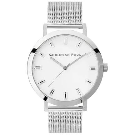 Christian Paul S003SVM Elegant Whitehaven Luxe 43mm Stainless Steel Water Resistant 2-Year Warranty