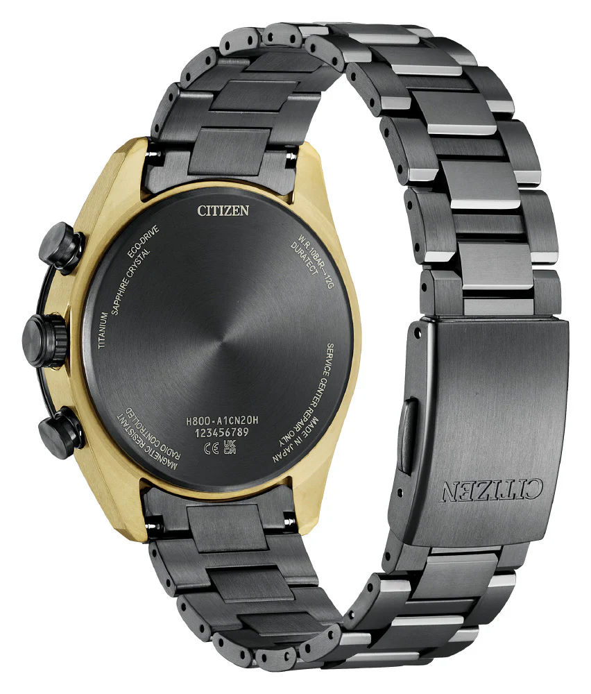 CITIZEN AT8384-58E Limited Edition Eco-Drive Solar Radio Controlled Black Titanium 50th Anniversary Watch - Image 4