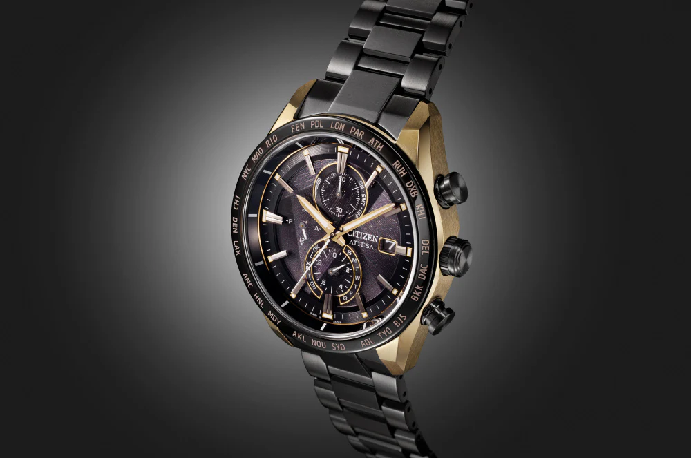 CITIZEN AT8384-58E Limited Edition Eco-Drive Solar Radio Controlled Black Titanium 50th Anniversary Watch - Image 5