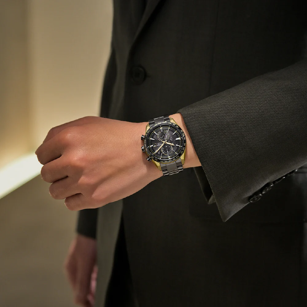 CITIZEN AT8384-58E Limited Edition Eco-Drive Solar Radio Controlled Black Titanium 50th Anniversary Watch - Image 7