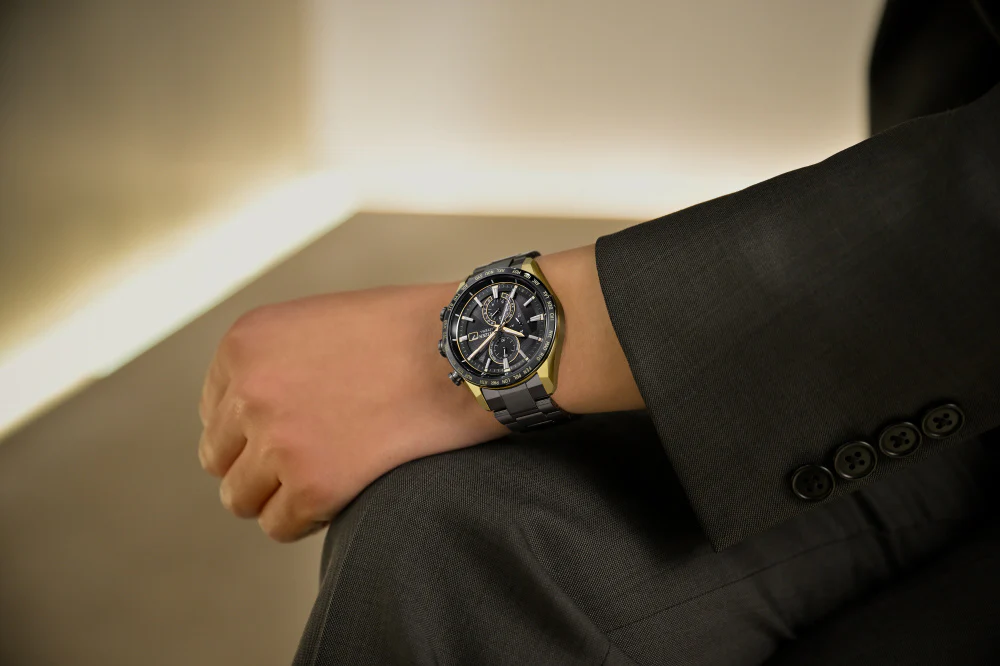 CITIZEN AT8384-58E Limited Edition Eco-Drive Solar Radio Controlled Black Titanium 50th Anniversary Watch - Image 9
