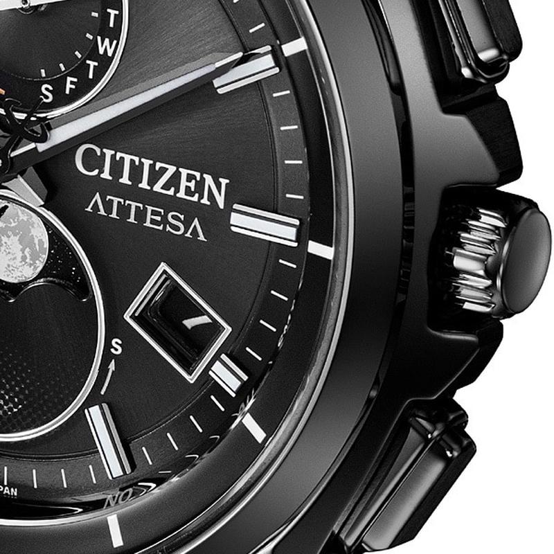 Citizen Men's ATTESA Solar Powered Eco-Drive Radio-Controlled Direct Flight Moon Phase Black Titanium Series Watch BY1006-62E - Image 4
