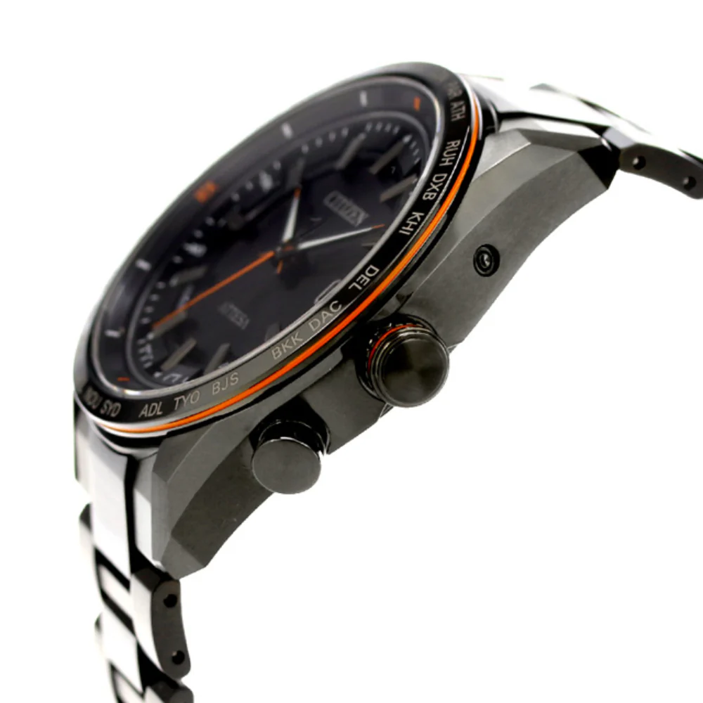 Citizen Men's ATTESA Solar Eco-Drive Radio-Controlled Watch ACT Line Black Titanium Series CB0286-61E - Image 4