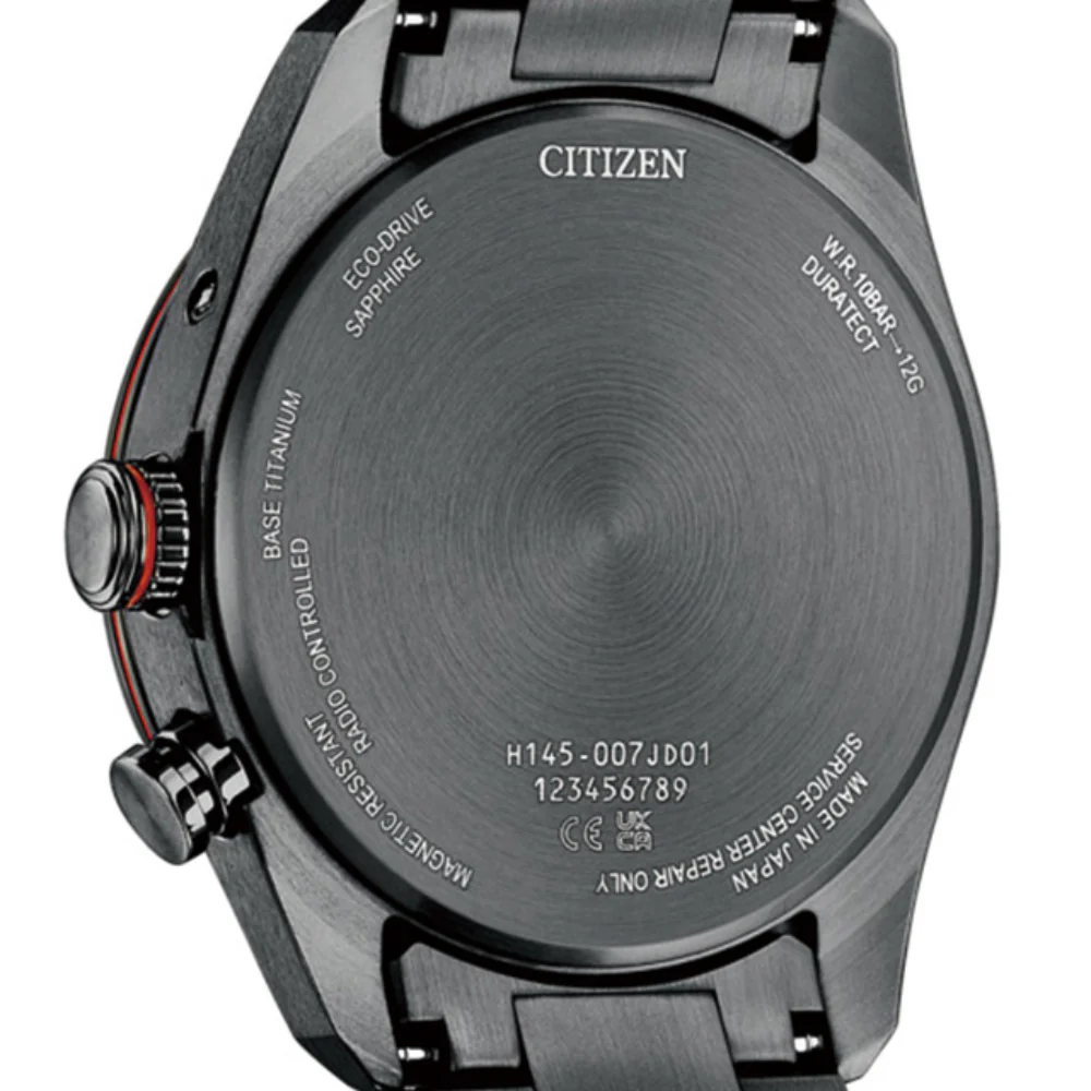Citizen Men's ATTESA Solar Eco-Drive Radio-Controlled Watch ACT Line Black Titanium Series CB0286-61E - Image 6
