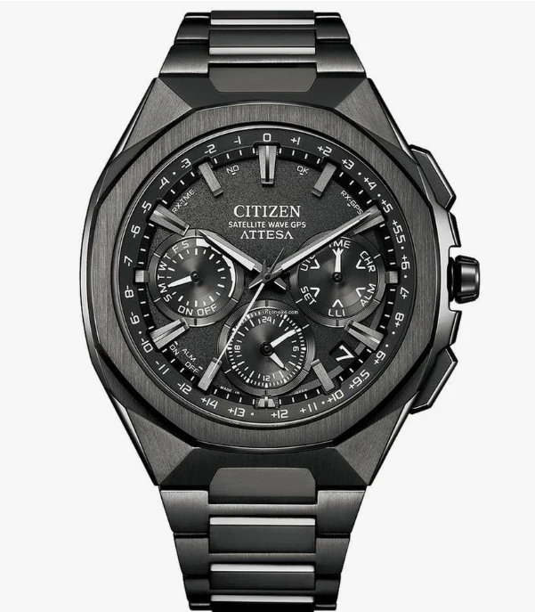 Citizen Men's ATTESA Eco-Drive Solar Power GPS Satellite Radio Watch Double Direct Flight ACT Line Black Titanium Series CC4105-69E