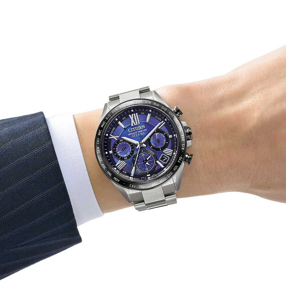 Citizen Men's Watch ATTESA UNITE with BLUE Eco-Drive GPS Satellite Radio Watch Double Direct Flight ACT Line CC4075-50L - Image 8