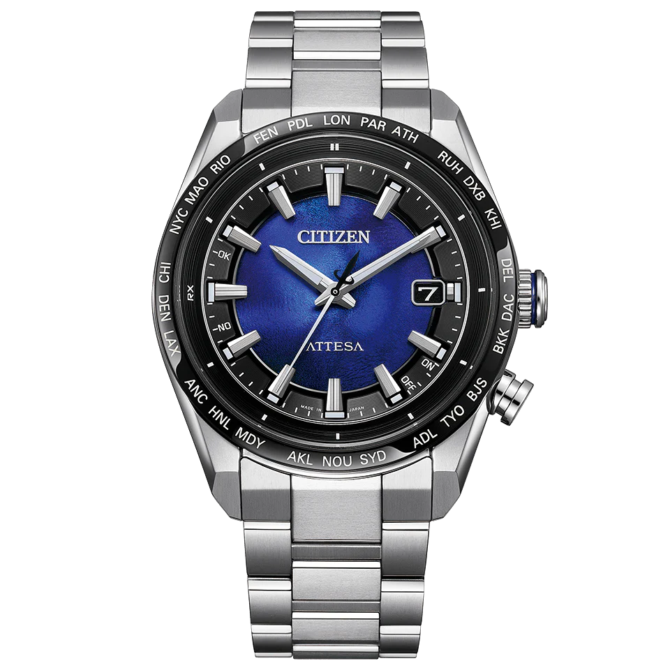 Citizen Men's Watch ATTESA UNITE with BLUE Eco-Drive Radio Controlled Direct Flight ACT Line CB0288-65L