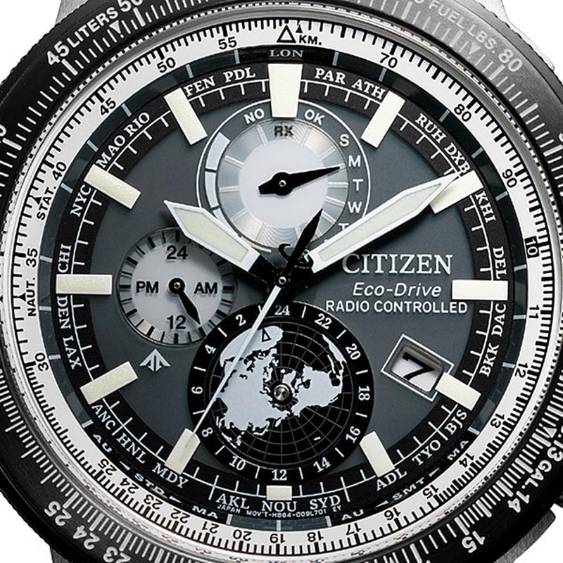 Citizen Men's Watch Promaster Sky Series Solar Powered Eco-Drive Radio-Controlled Direct Flight Geo-Trekker BY3006-53H - Image 4