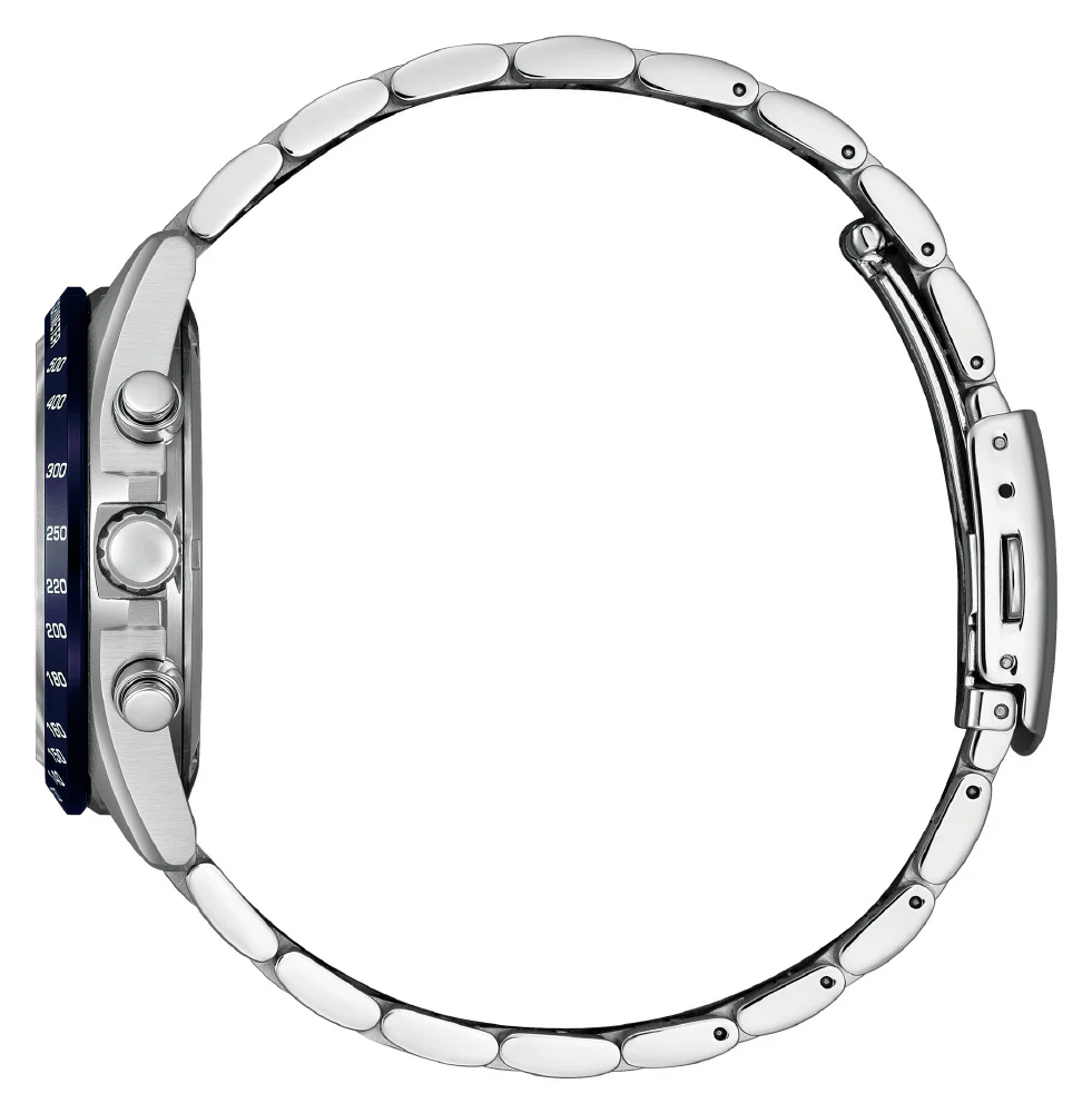 CITIZEN CA4766-51L Eco-Drive Solar Chronograph Stainless Steel Blue Dial Water Resistant - Image 2