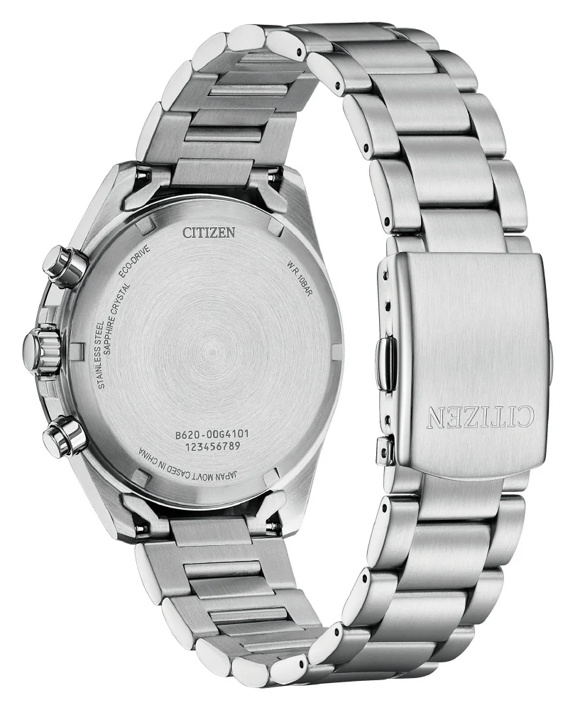 CITIZEN CA4766-51L Eco-Drive Solar Chronograph Stainless Steel Blue Dial Water Resistant - Image 3