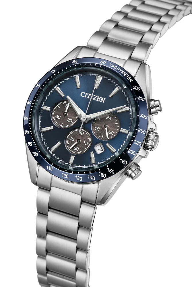 CITIZEN CA4766-51L Eco-Drive Solar Chronograph Stainless Steel Blue Dial Water Resistant - Image 4