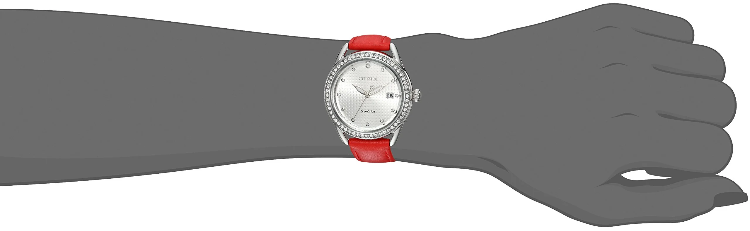 CITIZEN Eco-Drive FE6110-04A Red Leather Watch - Image 2