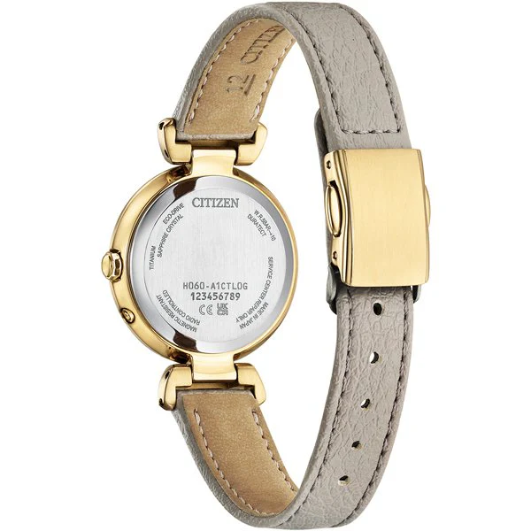 CITIZEN ES9463 04A Eco Drive Light Powered Radio Controlled Ladies Watch with Synthetic Leather Happy Flight Band - Image 3