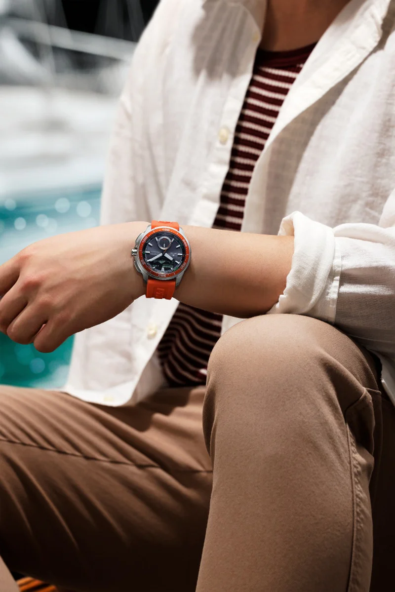 CITIZEN JV3000-13E Eco-Drive Solar Powered Marine Series Combination Watch Water Resistant Chronograph - Image 5