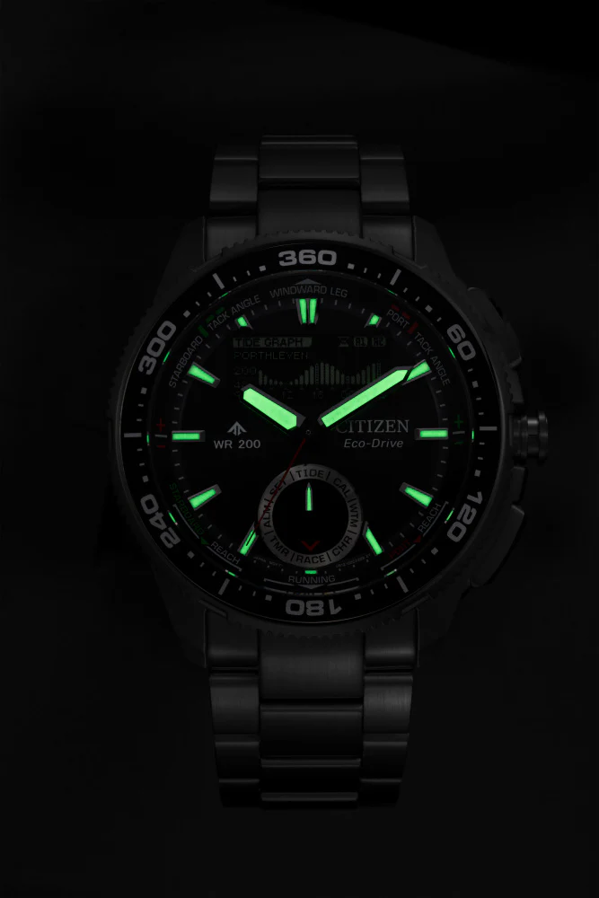 CITIZEN JV3001-53E Eco-Drive Solar Powered Marine Series Combination Watch Wave Tracker Water Resistant Chronograph - Image 3