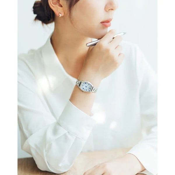 CITIZEN KS4-014-11 CITIZEN Wicca Solar Tech Radio-Controlled Clock "Inner Star" Tonneau Model KS4-014-11 - Stylish Women's Watch with Eco-Drive Technology - Image 8