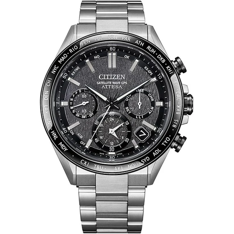 Citizen Men's Watch ATTESA Solar Powered Eco-Drive GPS Satellite Wave Watch Double Direct Flight ACT Line CC4058-67X