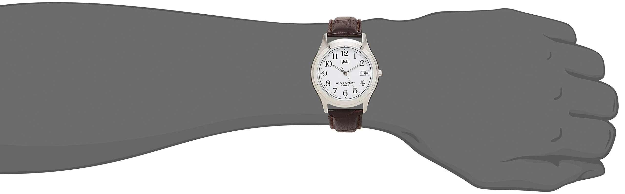 CITIZEN Q&Q W478-304 Quartz Date Leather Watch - Image 3
